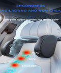 Snazzy Car Headrest Neck Pillow For Mini Cooper Se Convertible John Cooper Works Electric with three-point support shown in car.
