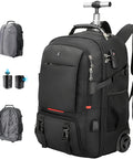 Amazon Travel Vacuum Backpack with Wheels, 50L, black rolling backpack with TSA lock and laptop compartment