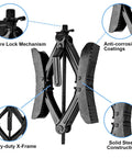 X Shaped Heavy Duty Wheel Stabilizer For Travel Trailers Campers And RVs Adjustable 3.5 To 12 Inch with secure lock and steel frame