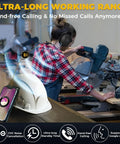 Person using Gel Ear Cushions Bluetooth Five Point Four Hearing Protection Headphones With 30 dB Noise Cancellation at a woodworking station