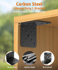 Heavy Duty 4x4x3.5 Black L Brackets For Pergolas 16 Pack 4mm thick carbon steel mounted on wood, reinforced and rust-proof