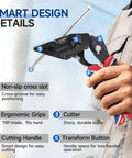 Rugged Steel Strapping Banding Tool Featuring A Quick Pull Tensioner And Inline Cutter For Wrapping Cargo showing ergonomic grips and design details.