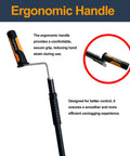 Professional 3 Foot Toilet Auger Snaps Up Sticky Drain Clogs Without Sweat Using Rust Resistant Vinyl Coated Pipe Snake Wire For Sinks And Bathtubs With Secure Storage Clip, featuring ergonomic handle for better grip.