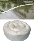 Rugged Workhorse Oil Only Absorbent Booms Five Pack in water demonstrating outdoor spill containment with reinforced mesh.