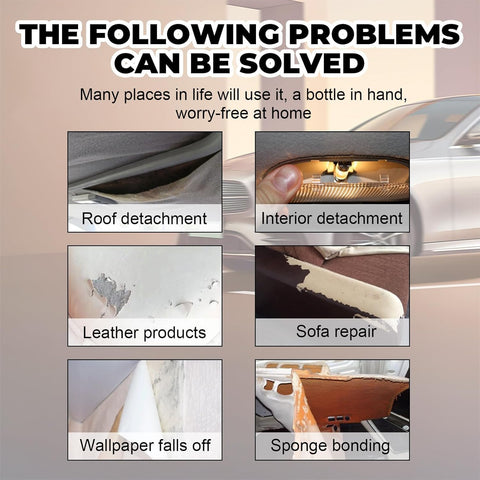 "Durable Headliner Repair Glue DIY Friendly For Cars Quick Bonding Adhesive That Sets Fast Strong Interior Roof Fabric Fix Works On Leather Vinyl And Cloth Easy To Apply 1 Piece solutions chart"