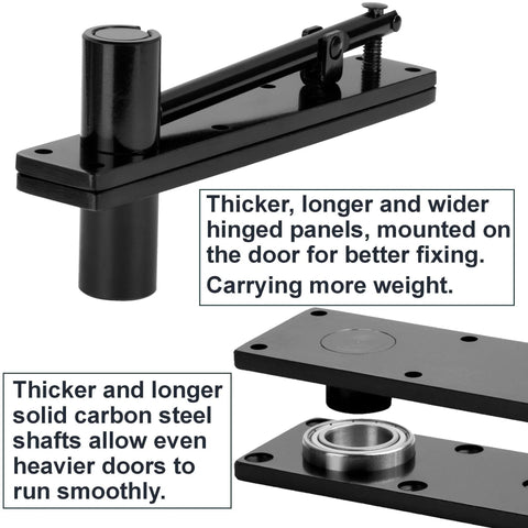 Hidden Pivot Hinge For Secret Doors And Hidden Bookcases Thickened Rock Solid Heavy Duty Steel Hardware With 870 Lbs Load Bearing 360 Degree Rotation Smooth Bearing Design Rust Resistant Patented