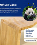 Close-up of Oslo Folding Bamboo Toilet Stool 7 Inch Height with sustainably harvested bamboo, eco-friendly design.