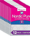 Tru Mini Pleat MERV 8 Furnace Air Filter 20x25x1 12 Pack With 2.5x More Media stacked view