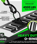 Heavy Duty 18 Piece E Track Rail Tie Down Kit With Accessories Includes 4 Rails 5 Foot E Track System 2 Ratchet Straps 4 Rope Tie Offs And 8 O Ring Anchors Lifetime Warranty For Trailers And Cargo featuring heavy duty O-rings and powder coated steel rail.