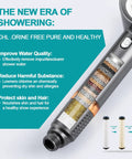 High Pressure Handheld Shower Head With Pause Switch 4 Spray Modes Rain Massage Mist Power Wash Filtration Showerhead