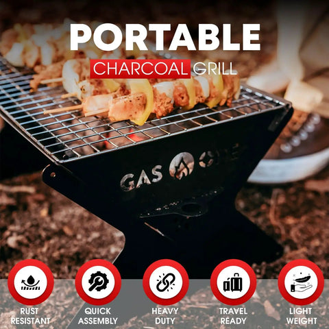 15 Inch Portable Charcoal Grill Foldable Bbq for Camping Backyard Bonfires and Patio Heavy Duty Fire Pit Gear for Outdoor Cooking