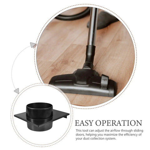 Vicasky Heavy Duty Plastic Dust Collector Gate 100Mm Diameter Sliding Valve Blast Damper for Vacuum Cleaner Systems in use on hardwood floor.