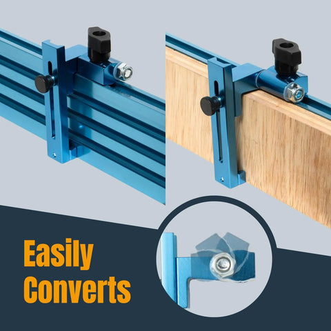 1 To 3-1/2 Inch Adjustable Heavy Duty Flip Stop With Curved Base T Track Stop For Miter Saws, Table Saws, Drill Presses