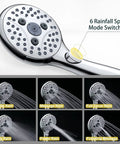 7 Setting Handheld Shower Head With On Off Pause Switch For No Fuss Easy Use High Pressure 4.8 Inch Spray Head 59 Inch Shower Hose