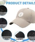 No Crying On The Yacht Unisex Adjustable Hat For All Seasons, lightweight beige cap with breathable mesh and adjustable strap.