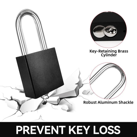 Five Pack Outdoor Aluminum Padlock Set Weatherproof Heavy Duty Locks for Storage and Lockout Kits with robust shackle.
