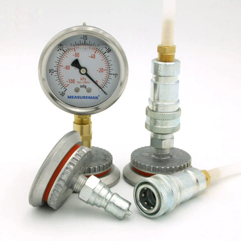 Deluxe Vacuum Bagging Hardware Kit For Composite Parts, 10 Piece Set With Ports And Press, pressure gauge and fittings