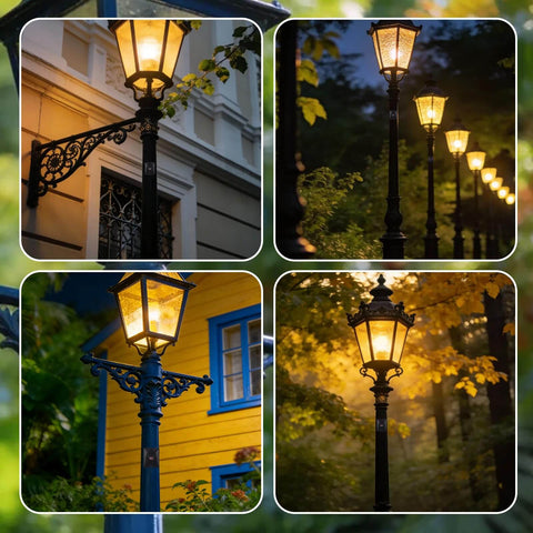 Dusk To Dawn Outdoor Light Sensor Switch 120V Weatherproof Photocell lighting at various residential and street settings, auto on at sunset