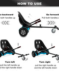 Hoverboard Seat Attachment For Kids And Grownups, Go Kart Attachment For Self Balancing Scooters, Adjustable Frame Turns Any Ride Into A Fun Go Kart, Black