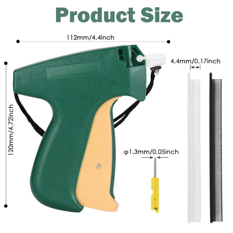 Mini Stitch Gun For Clothes Quick Hemming And Repair Tool With Two Needles 4.4mm Fastener size details on white background