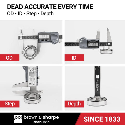 8 Inch Digital Caliper With IP67 Stainless Steel Build, Do It All Precision 0.0005 Inch Resolution measuring dimensions in four modes