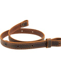 Buffalo Leather Rifle Sling for Hunters Handmade in USA 1 Inch Width Crazy Horse Brown Stitch Amish Crafted Built Tough Durable