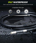 360 Degree Four Way Articulating Borescope with Tiny 0.26 Inch Probe IP67 waterproof with six LED lights on wet surface