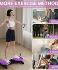 Woman using 440 Lbs Weight Capacity Waist Twister Machine for Slim Waist and Core with Smart LED Display, indoors in purple.