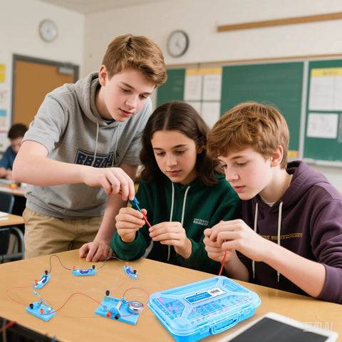 Physics Lab Kit For High School Students With Basic Electricity Circuits And Magnetism Discovery Set in classroom use