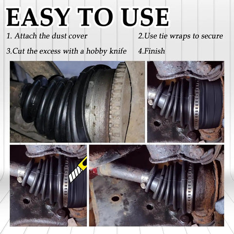 Universal Silicone CV Joint Boot Kit 2 Pack For Cars, DIY Ready Constant Velocity Axle Boot Replacement on CV axle