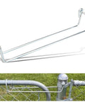 Wire Arm Throw Over Gate Latch For Chain Link Fences, Durable Residential Gate Hardware, Fits 1 And 1 Eighth Inch Or 1 And 3 Eighth Inch Tube Frames, Silver Finish, 13.5 Inches Long, Easy Install, Versatile Gate Accessory
