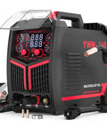 Do It All 4 In 1 Dual Voltage 110V And 220V MIG Welder With 160 Amp Output displaying controls and torch attachments