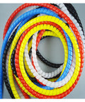 Multicolored spiral cable sleeve wraps organized in loops, including Spiral Cable Sleeve Wrap 2 Meter Dope Flame Retardant Wire Protector Tube White
