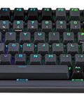 Legit Compact Wireless Mechanical Keyboard For Gaming Featuring Tri Mode Connectivity Hot Swappable Clicky Switches Snappy PBT Keycaps Custom RGB Backlight And Clever Oled Panel For Pc Or Mac Setup, overhead view.
