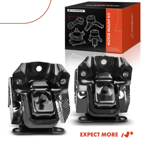 2 Pack Left And Right Engine Motor Mounts With Heat Shield For Chevy GM Trucks And SUVs 2007 To 2014 in black metal with box