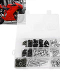 Aluminum Motorcycle Fairing Bolt Kit One Stop With Assorted Screws And Fasteners For Sports Bikes Replacement Hardware Silver Finish Durable OEM Grade Hardware in box