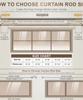 Diagram on how to choose curtain rod size for Modern Antique Brown Bronze Curtain Rod Set For Windows 66 To 120 Inches Built Tough 1 Inch Diameter