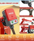 Heavy Duty Fuel Transfer Pump With Auto Stop And 3.2 GPM Quick Flow Rate using splash-proof cover and flexible durable tube.