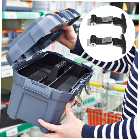 Stainless Steel T Handle Draw Latches Set Of 2 With Rubber Cushioned Latch on toolbox with grippy handle.
