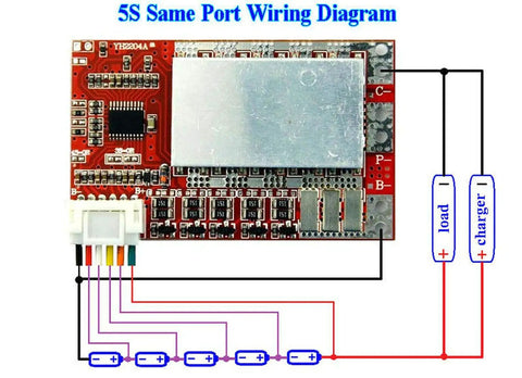 Premium 5S BMS Board For 18650 Lithium Cells Running Butter Smooth With 50A Balanced Charging wiring diagram.
