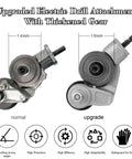 Comparison of normal and upgraded versions of electric drill plate cutter attachment with thickened gear.