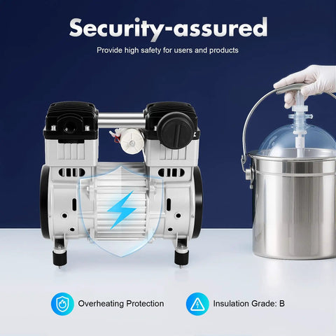 1100W High-Pressure Airless Paint Sprayer With 7CFM Silent Oil-Free Compressor Head, 110V Electric Industrial Air Pump For Home Projects And Commercial Use Indoor Outdoor