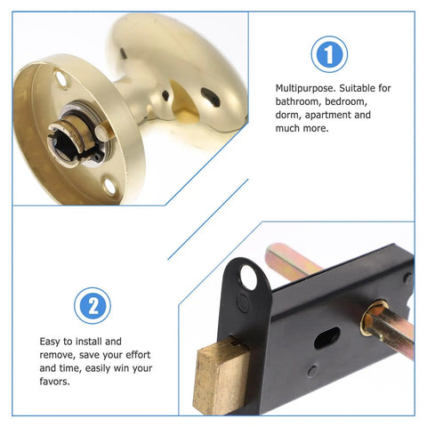 Sleek Concealed Door Handle Featuring Smooth As Butter Swing Dead Nuts Secure Integrated Deadbolt Lock Brushed Stainless Steel Finish For Bedroom Use with gold finish and easy install.