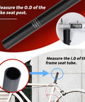 27.2mm By 300mm Matte Black Aluminum Seat Post For Road And Mountain Bikes Lightweight Yet Tough Bicycle Seat Post Replacement 11.81 Inch Length Fits Most Bikes, image with measurement instructions