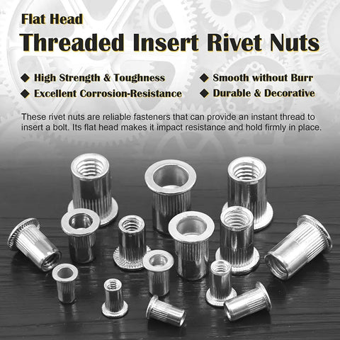 No Sweat 85 Piece Rivet Nuts Kit Featuring 304 Stainless Steel And Zinc Plated Threaded Inserts Built Tough For Automotive Fabrication Comes With A Durable Portable Storage Box For Hassle Free Setup Anytime