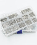 304 Stainless Steel Cotter Pin Set Kit With M1.5 To M6 Sizes, Whistle Hairpin U Pins, split pins in plastic case