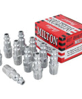 Air Plug Quick Connect Fitting For Air Compressors M Style One Quarter Inch MNPT Built To Last Heavy Duty Steel Pack Of Ten