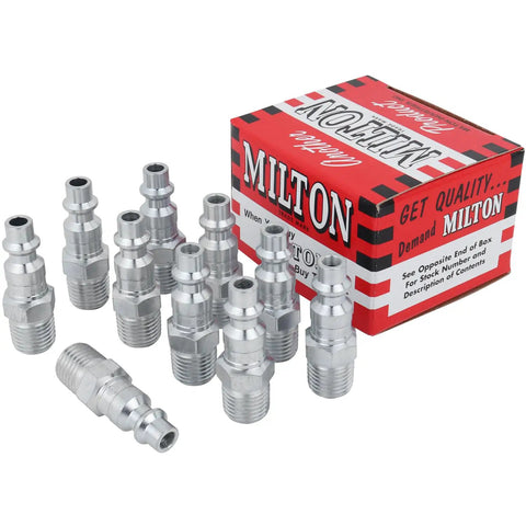 Air Plug Quick Connect Fitting For Air Compressors M Style One Quarter Inch MNPT Built To Last Heavy Duty Steel Pack Of Ten