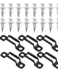 Heavy Duty Invisible Furniture Connectors And Cabinet Fasteners 50 Pack Damn Near Unbreakable Black Hidden Screws for assembly.