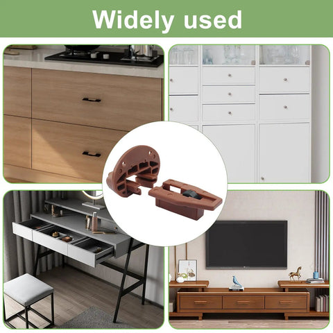 Top Notch Heavy Duty Bottom Mount Drawer Slides Featuring Buttery Smooth Rolling Tracks For Vintage Dressers And Nightstands Handy Furniture Fix Up Kit Without Sleeves shown with various furniture.